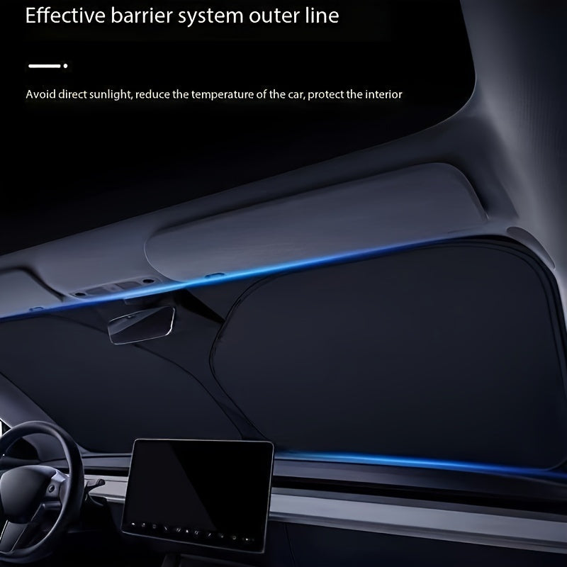 Universal Car Sunshade Double-Circle Sun Visor for Front Windshield Heat UV Protection