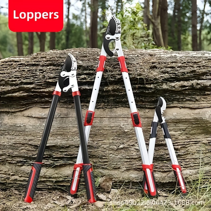 Tijeras de poda de acero aleado extensible con empuñadura ergonómica para ramas gruesas