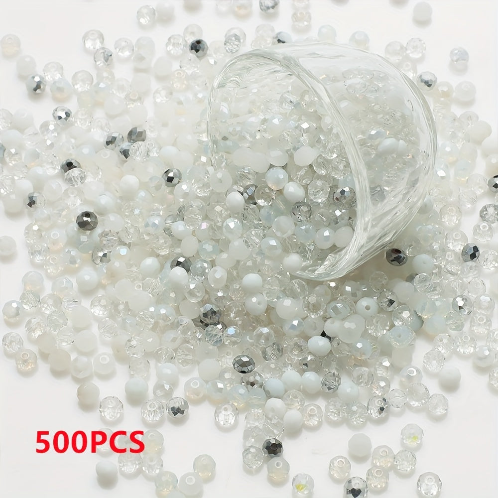 500 piezas de cuentas de vidrio plano de 3 mm de colores mezclados para hacer joyería y arte de uñas