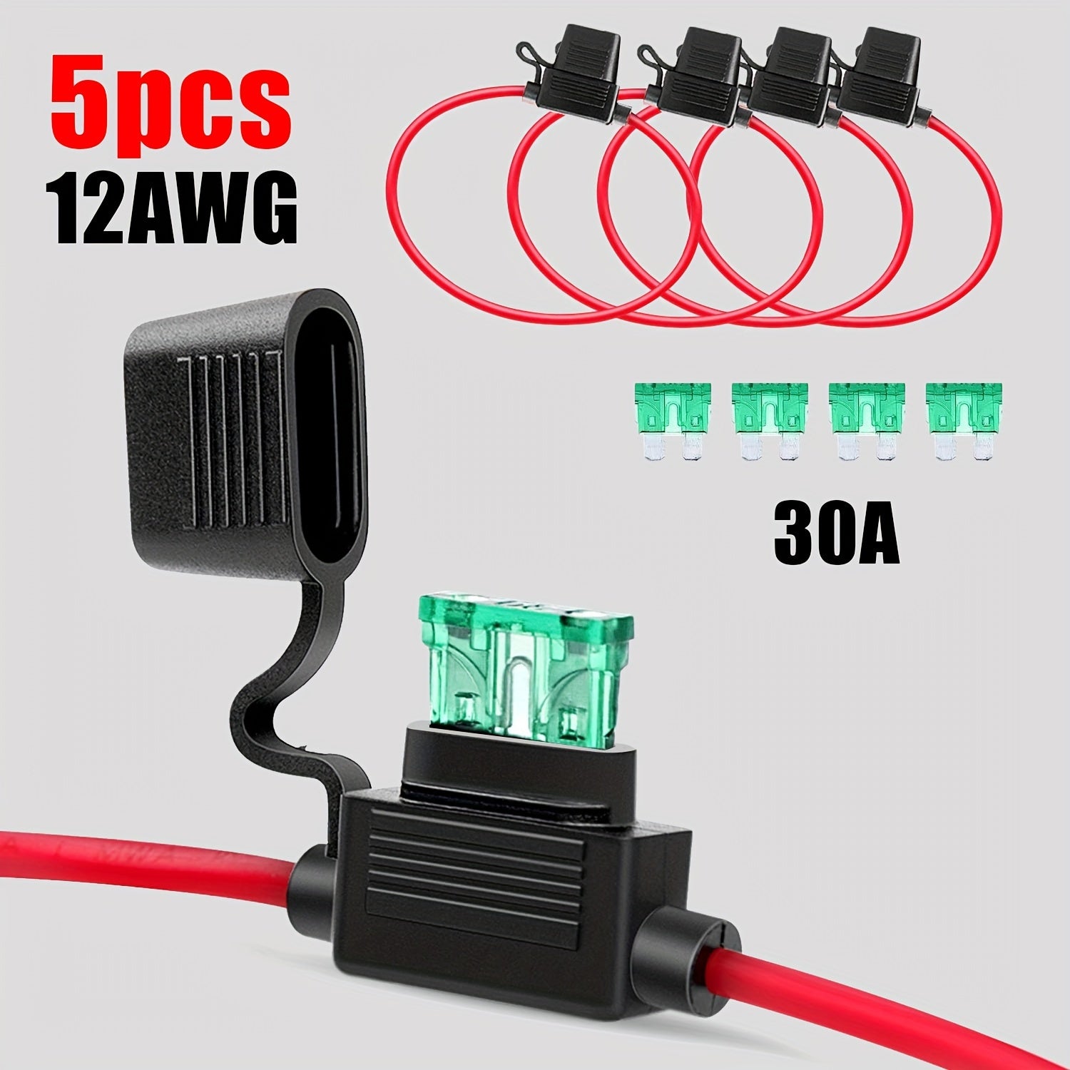 5 комплектов встроенных держателей предохранителей, проводка 12AWG, 30A лезвие для автомобильных