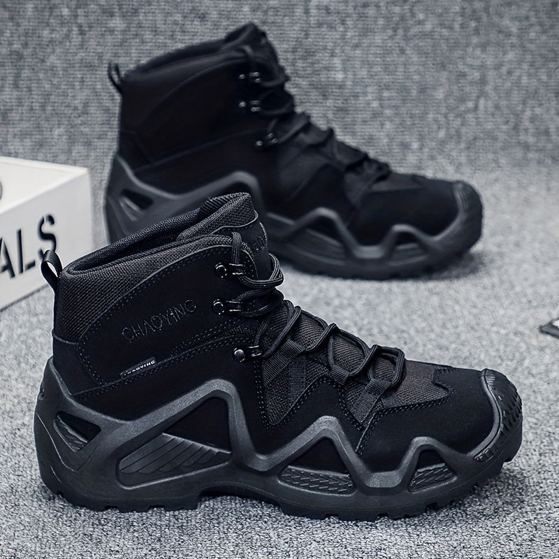 Men's Casual Hiking Sneakers Leather Fabric All-Weather Comfort