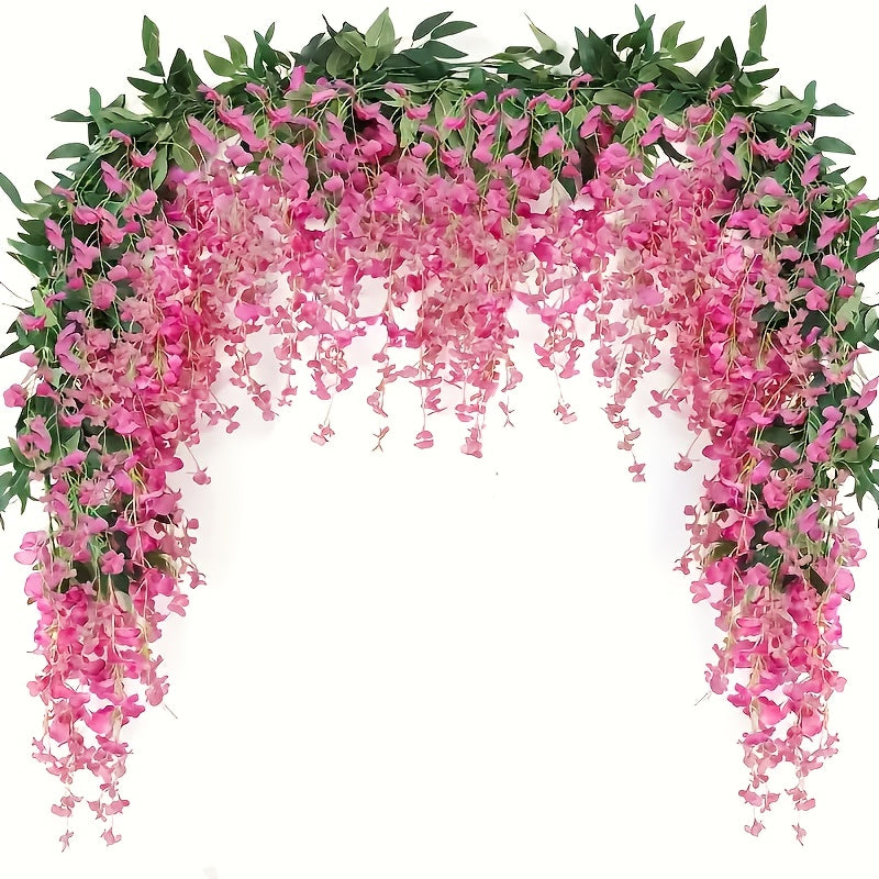 Set of 4 Wisteria Fake Flower Garlands 8.78 M for Home Decor Gardens Weddings
