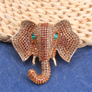 Elegant Rhinestone Elephant Brooch Pin Irregular Shaped Jewelry for Clothing Bags Hats