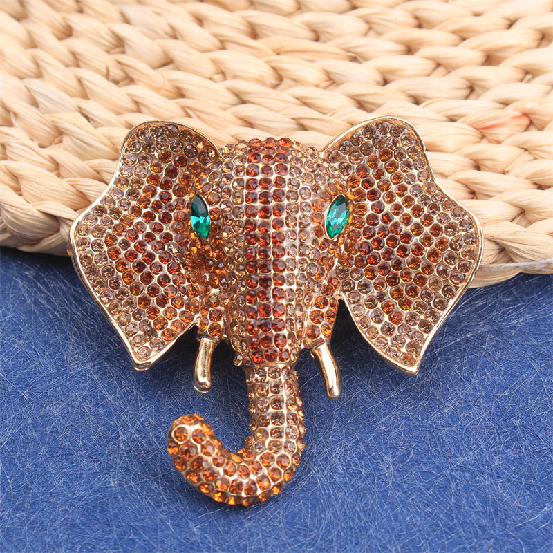 Elegant Rhinestone Elephant Brooch Pin Irregular Shaped Jewelry for Clothing Bags Hats