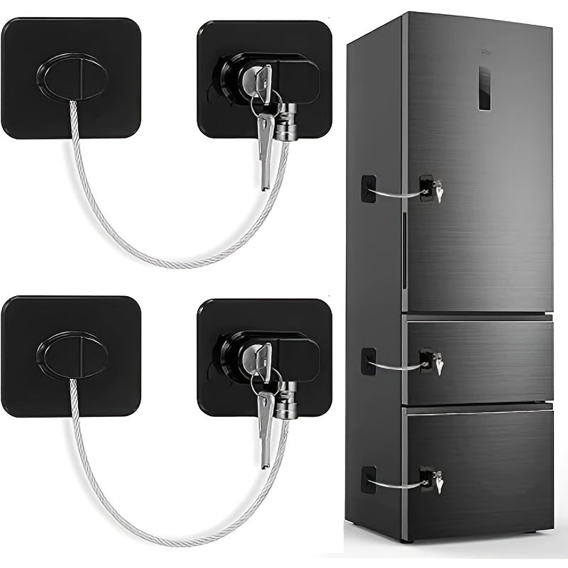 Security Locks Set for Cabinets Windows Refrigerator Uncharged Power Mode