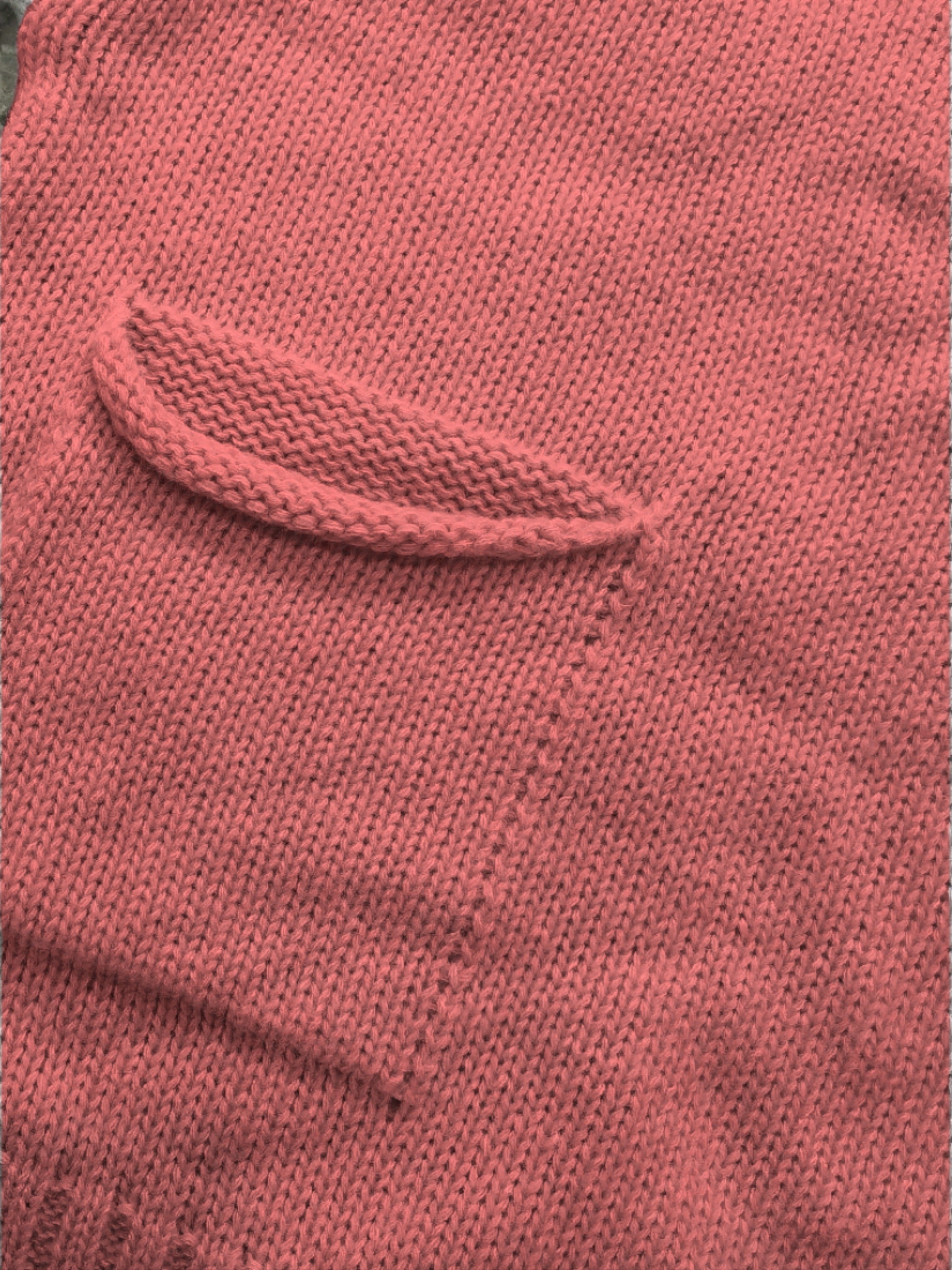 Suéter de punto verde de talla grande para mujer con bolsillos, cuello redondo, manga larga y cómodo