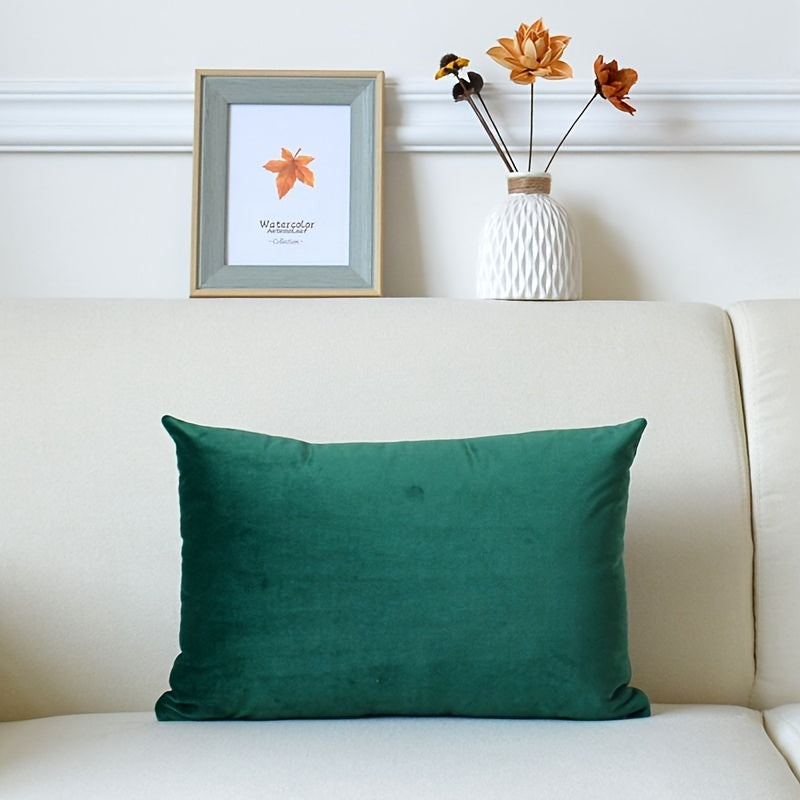 Velvet Pillow Cover Solid Color Cushion Cover for Sofa Bed Living Room 18x18 Inches