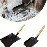 Fireplace Shovel with Wooden Handle for Ash Cleaning and Garden Cleanup