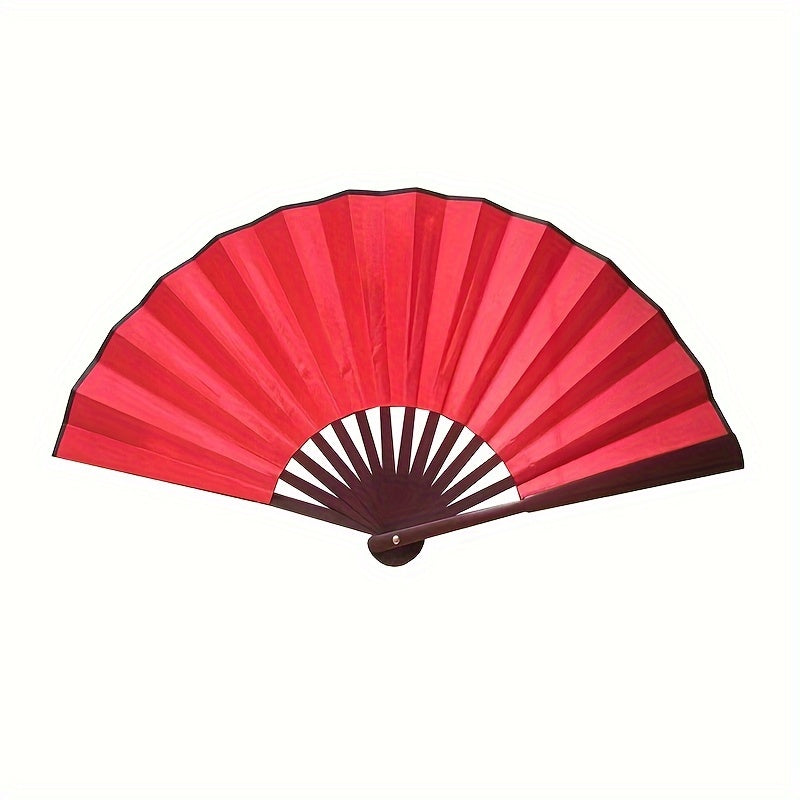 Black Bamboo Folding Fan for Weddings and Parties Traditional Textured Fabric