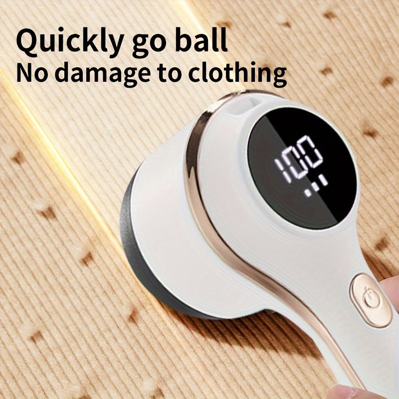 Cordless Fabric Shaver with Digital Display Rechargeable Lint Remover for Clothes Bedding and Upholstery