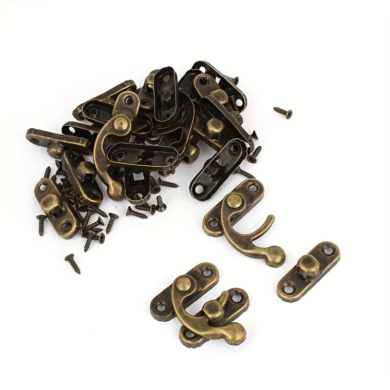 10pcs Antique Bronze Iron Padlock Hasps with Screws 27x32mm for Jewelry Boxes Furniture Hardware