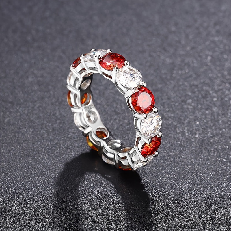 Sterling Silver Moissanite Eternity Ring for Women and Men 5mm Wedding Engagement Gift Set