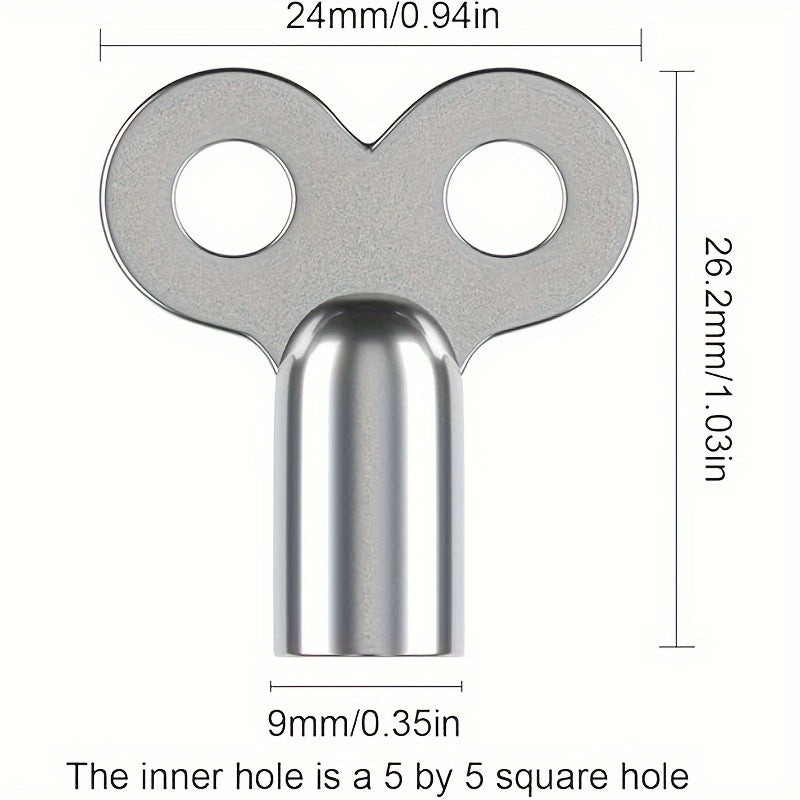 Universal Zinc Alloy Radiator Bleed Key 2-Pack for Heating Valves