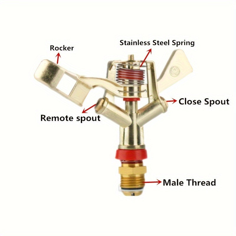 360° Zink Alloy maysazor sug'orish uchun ikki chiqishli erkak tishli bog' sug'orish suv bilan sug'orish uchun