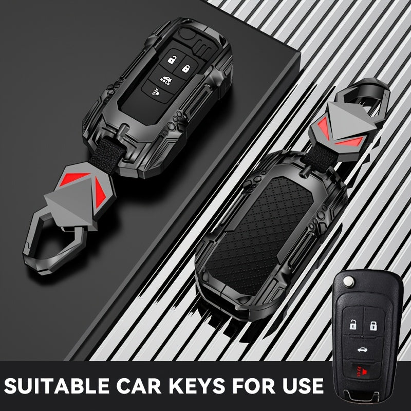Universal Zinc Alloy Car Key Fob Remote Start Panic Alarm Black Gray 4 Buttons