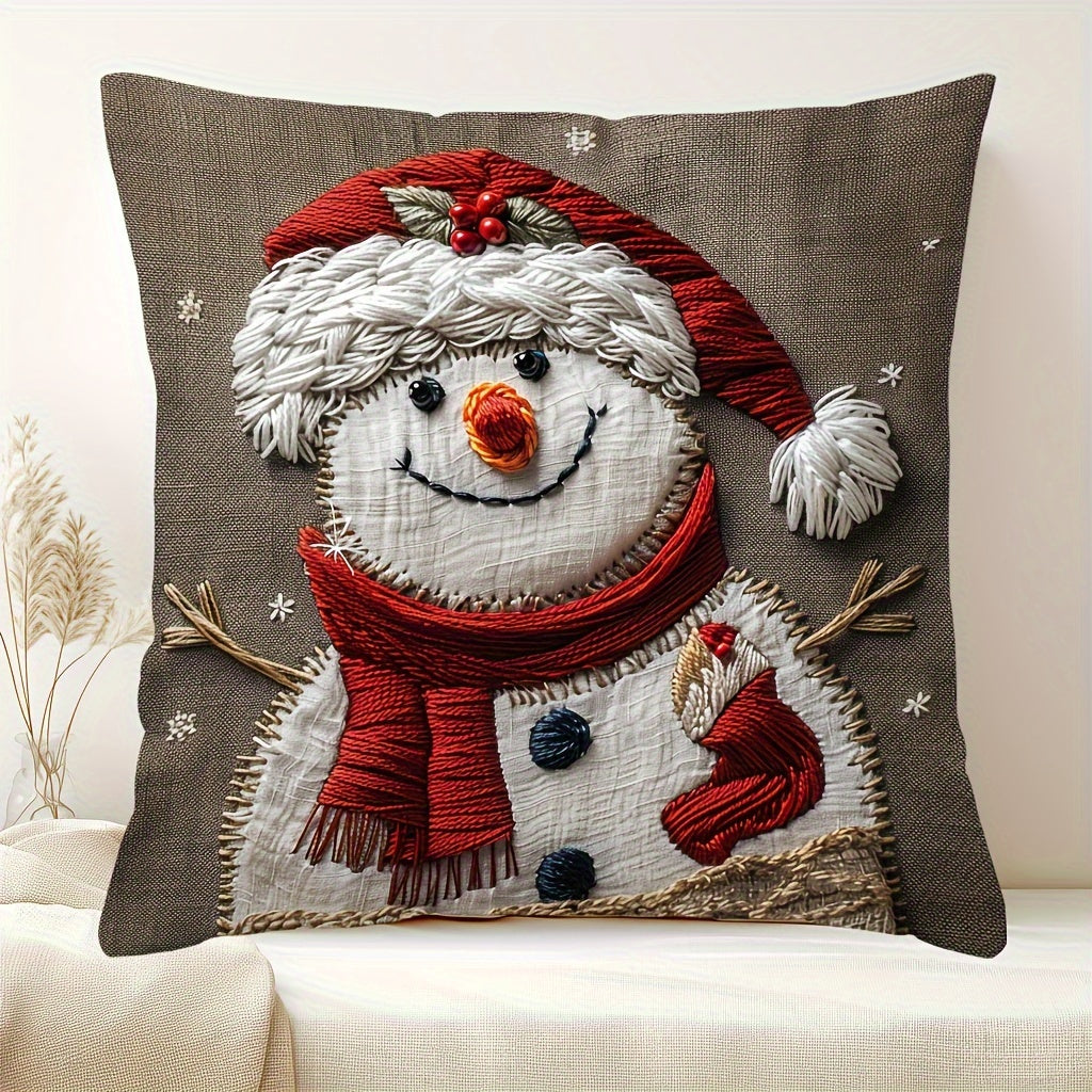 Christmas Snowman Pillow Cover 44.96cm Decorative Festive Sofa Bedroom