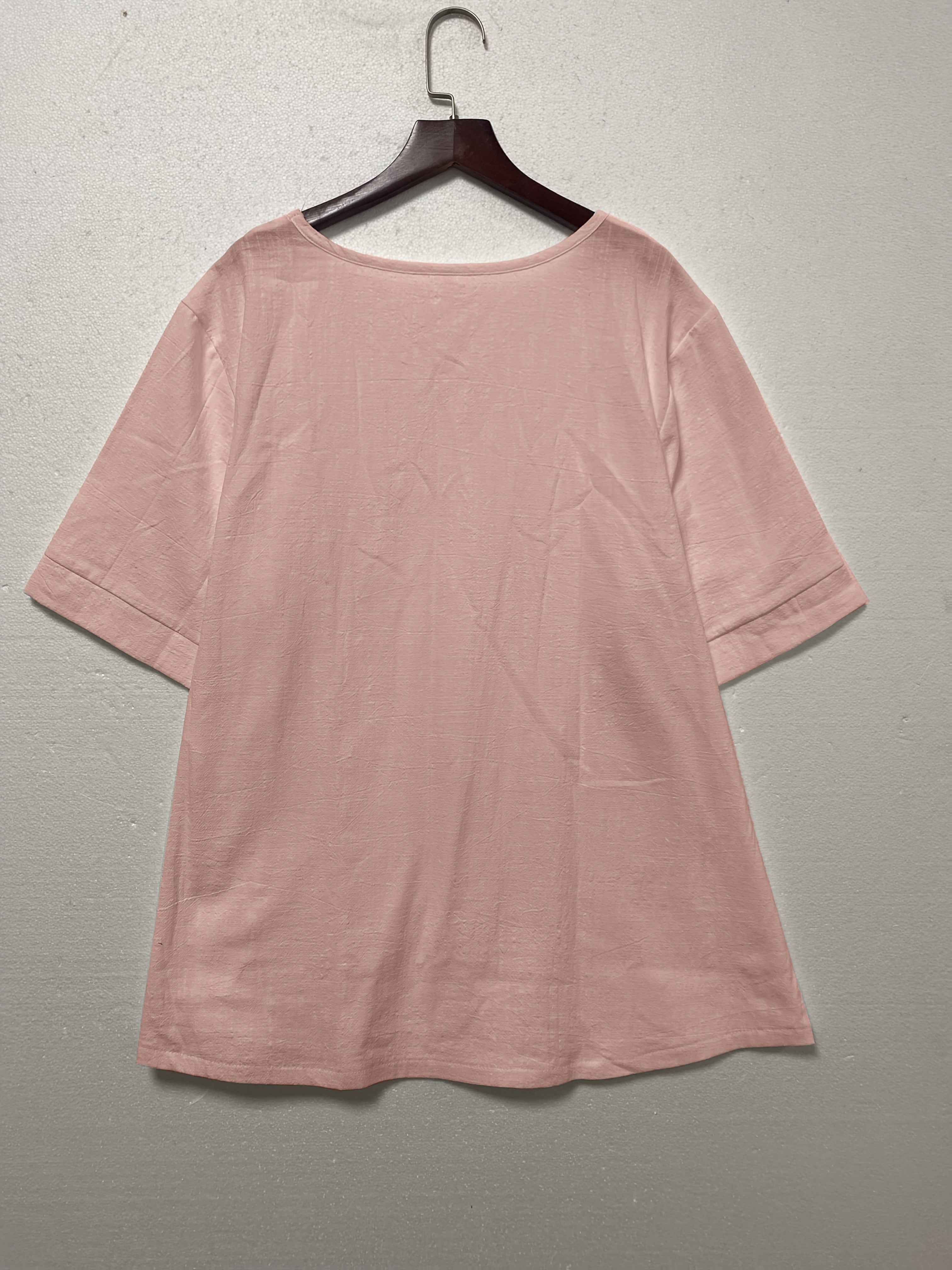 Plus Size Solid Color Loose Casual Shirt for Women