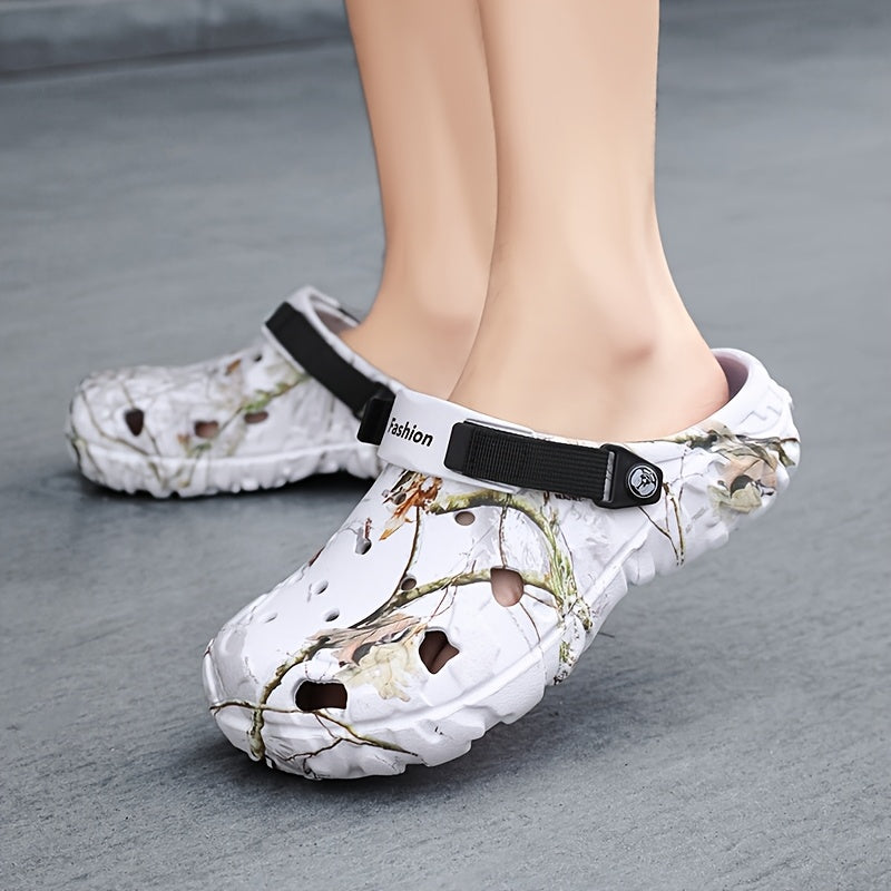 Unisex Camouflage Print EVA Clogs Breathable Summer Sandals with Adjustable Strap