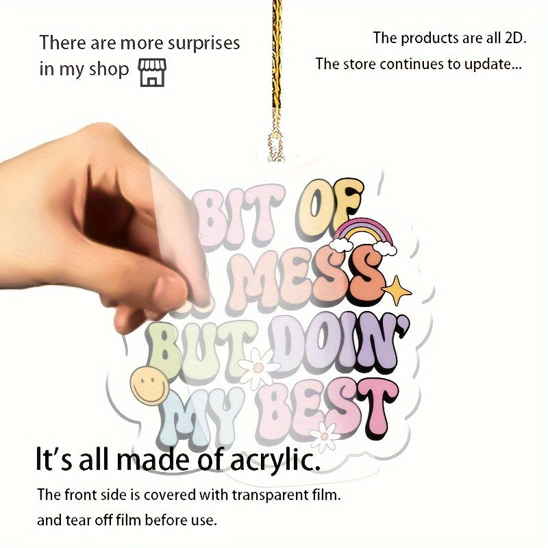 Akril osilgan bezak 2D Avtomobil oynasi uchun pendants kalit zanjir Sevgi kuni