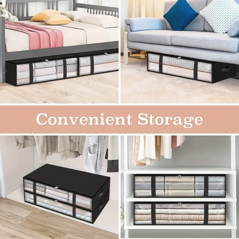 Large Capacity Foldable Storage Bags with Transparent Windows and Handles for Clothes Shoes Bedding Toys