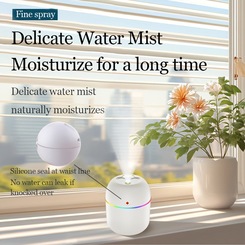 Portable USB Humidifier with Colorful Glow Decals for Bedroom Desk Car