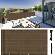 Outdoor Brown Plastic Mesh Privacy Screen for Balcony Shade and Wind Protection