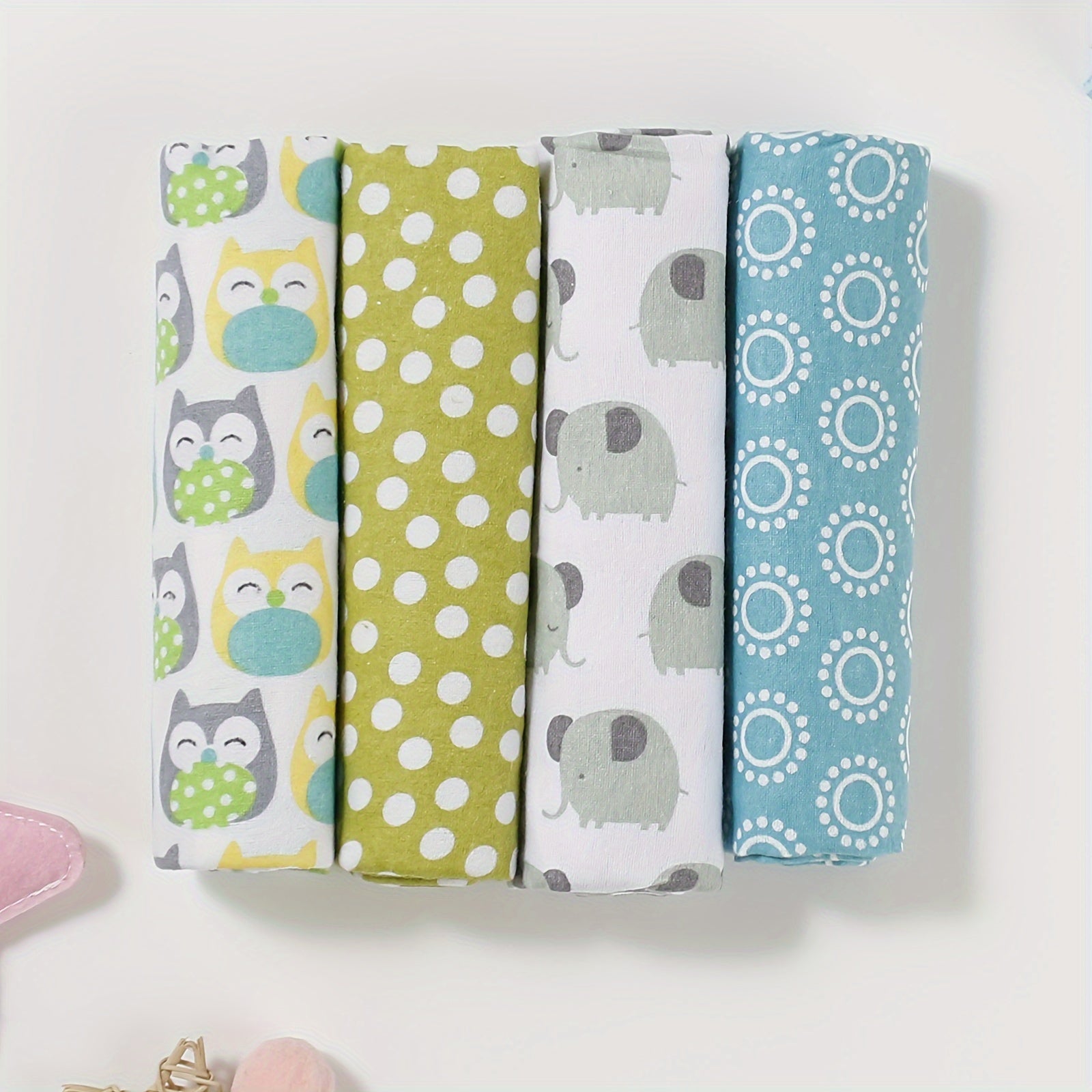 Juego de 4 mantas de algodón con estampados de dibujos animados, estrellas y coches para el hogar y viajes