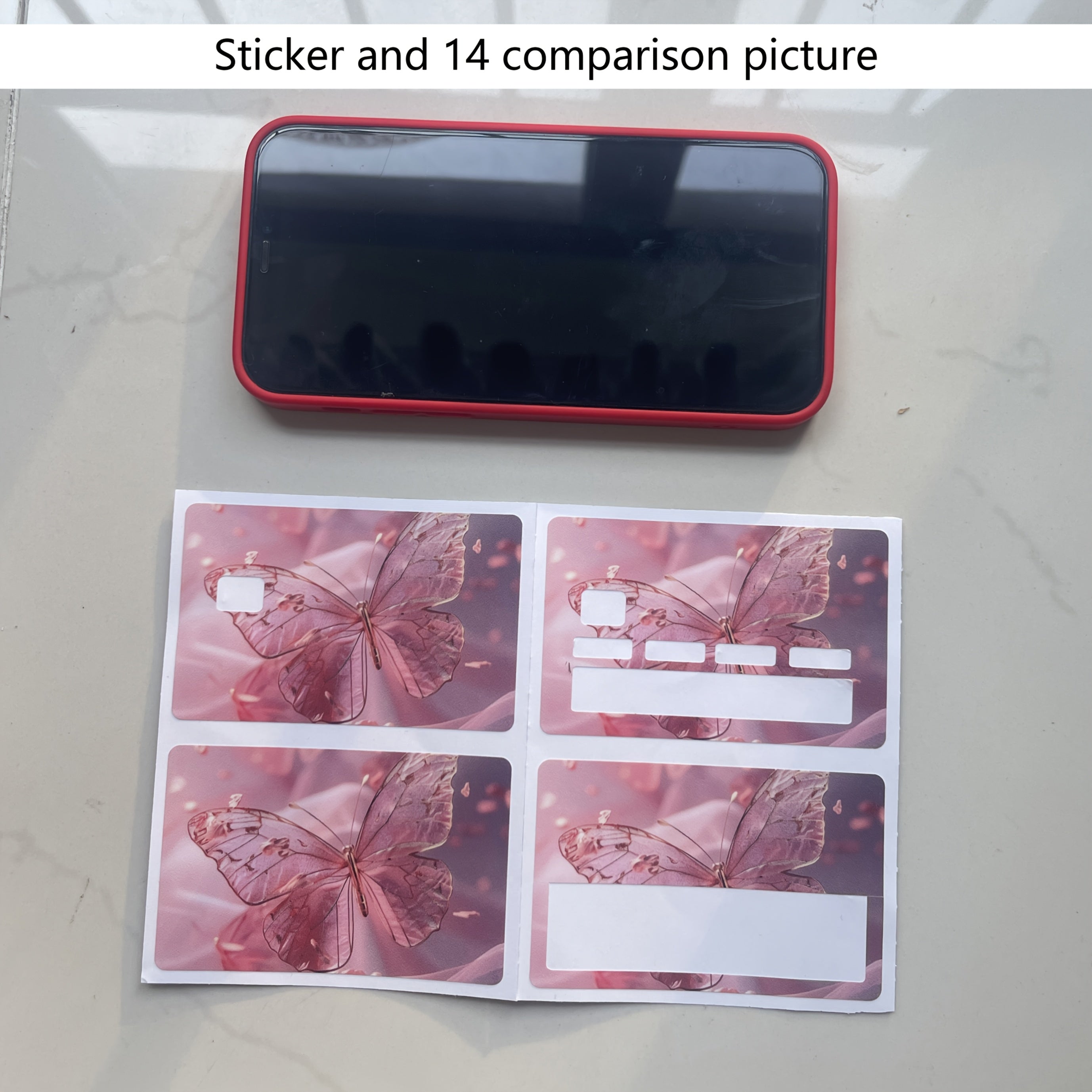 Set of 4 Waterproof PVC Butterfly Credit Card Protectors with Glamorous Designs