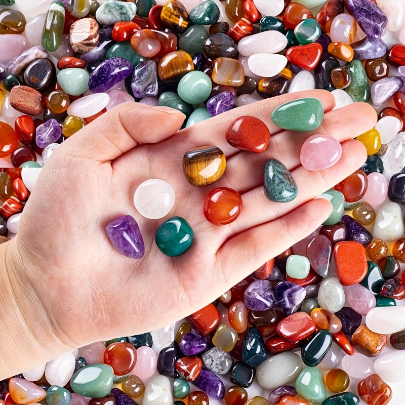 Assorted Natural Tumbled Stones and Crystals Pack for Beginners
