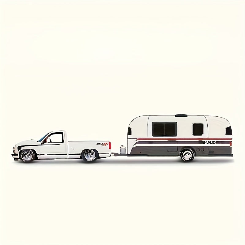 Kids Alloy Die-Cast Trailer Car Model 1:64 Scale Pull-Back Toy in Multiple Colors