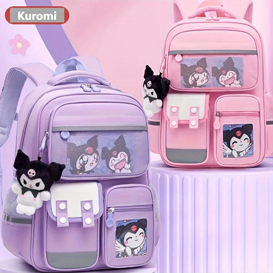 Kawaii Kuromi School Backpack Water-Resistant Oxford Fabric Multicolor Lightweight Organizer