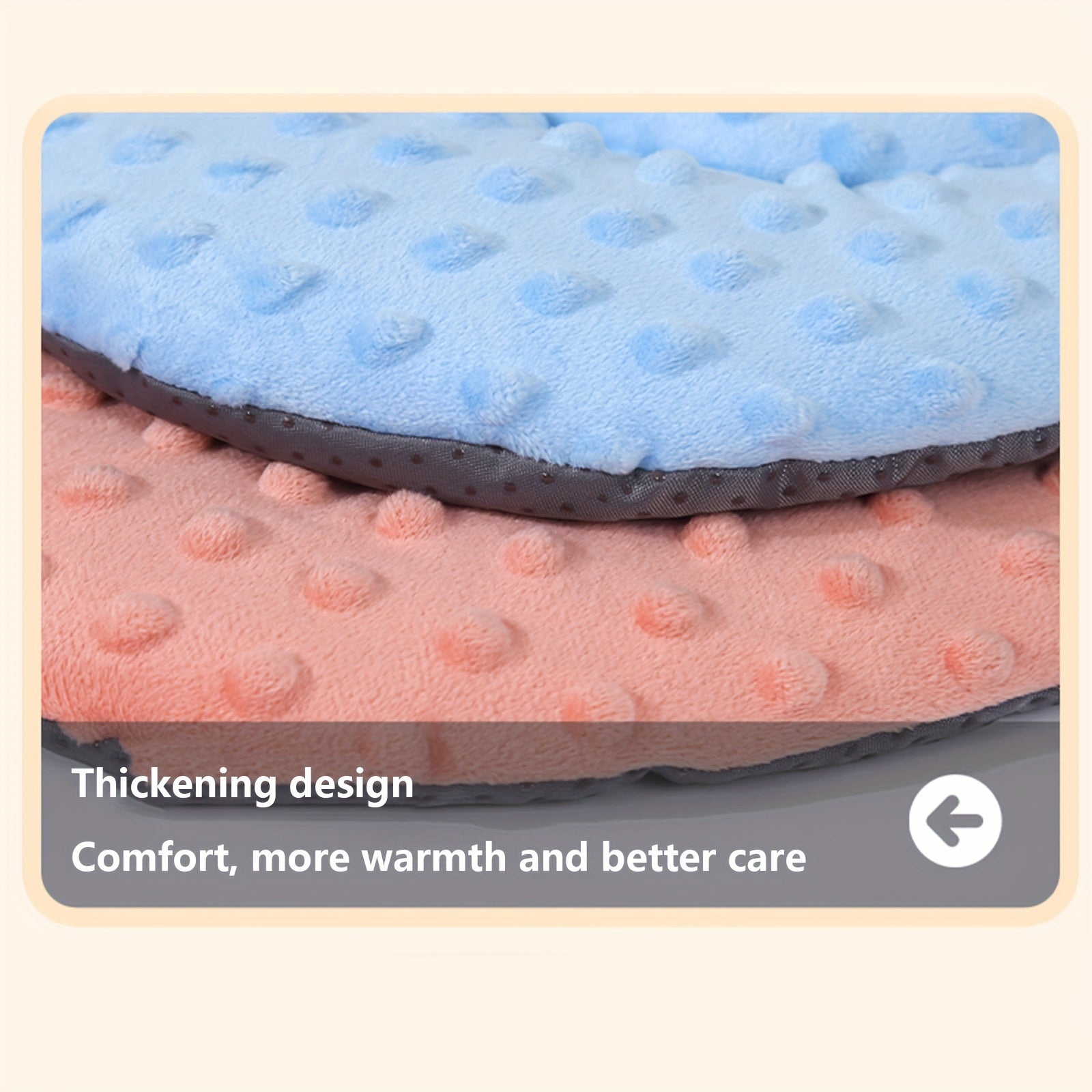 Infant Stroller Seat Liner Thickened Winter Cushion Non-Slip Warm Cotton Red Blue