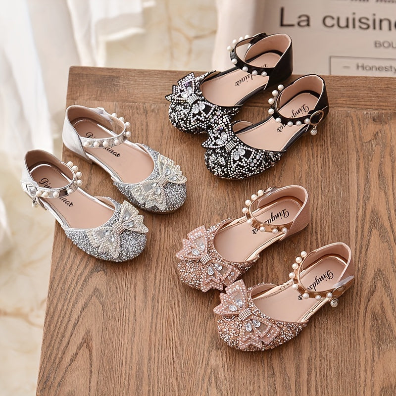 Girls Spring and Autumn Casual Dance Shoes Sandals Performance Princess Shoes with Bow
