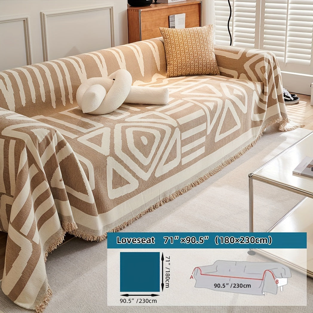 Boho Style Sofa Cover for Living Room Anti-Scratch Non-Slip Protector