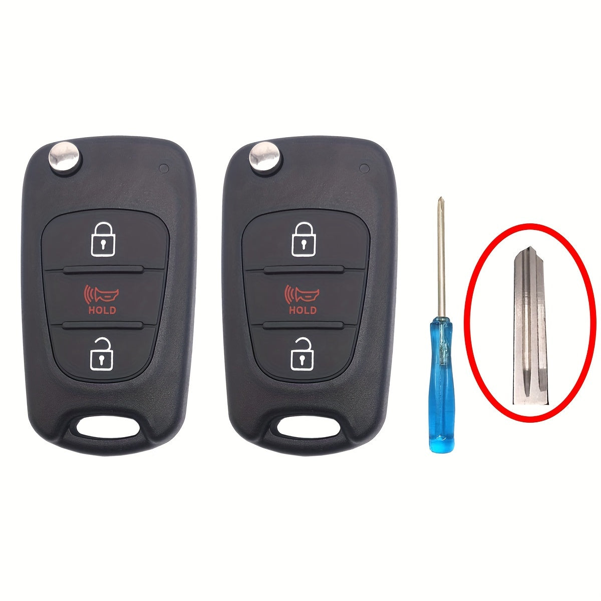 Universal 3-Button Flip Folding Key Fob Cover for Car Key Shell