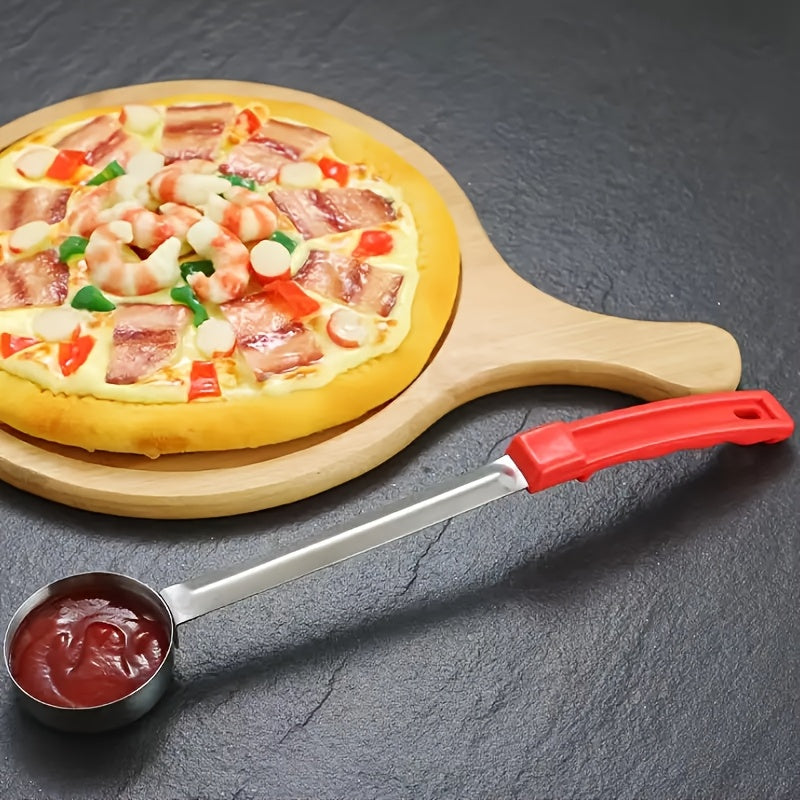 Cucharón de acero inoxidable para salsa de soja, tomate y panqueques, mango duradero