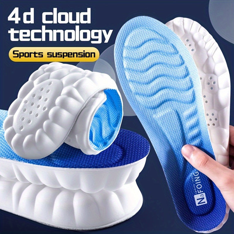 Unisex Breathable 4D Sports Insoles Shock Absorption Running Shoe Pads