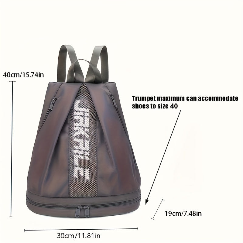Waterproof Polyester Backpack with Adjustable Straps and Shoe Compartment for Sports Travel and Outdoor Activities
