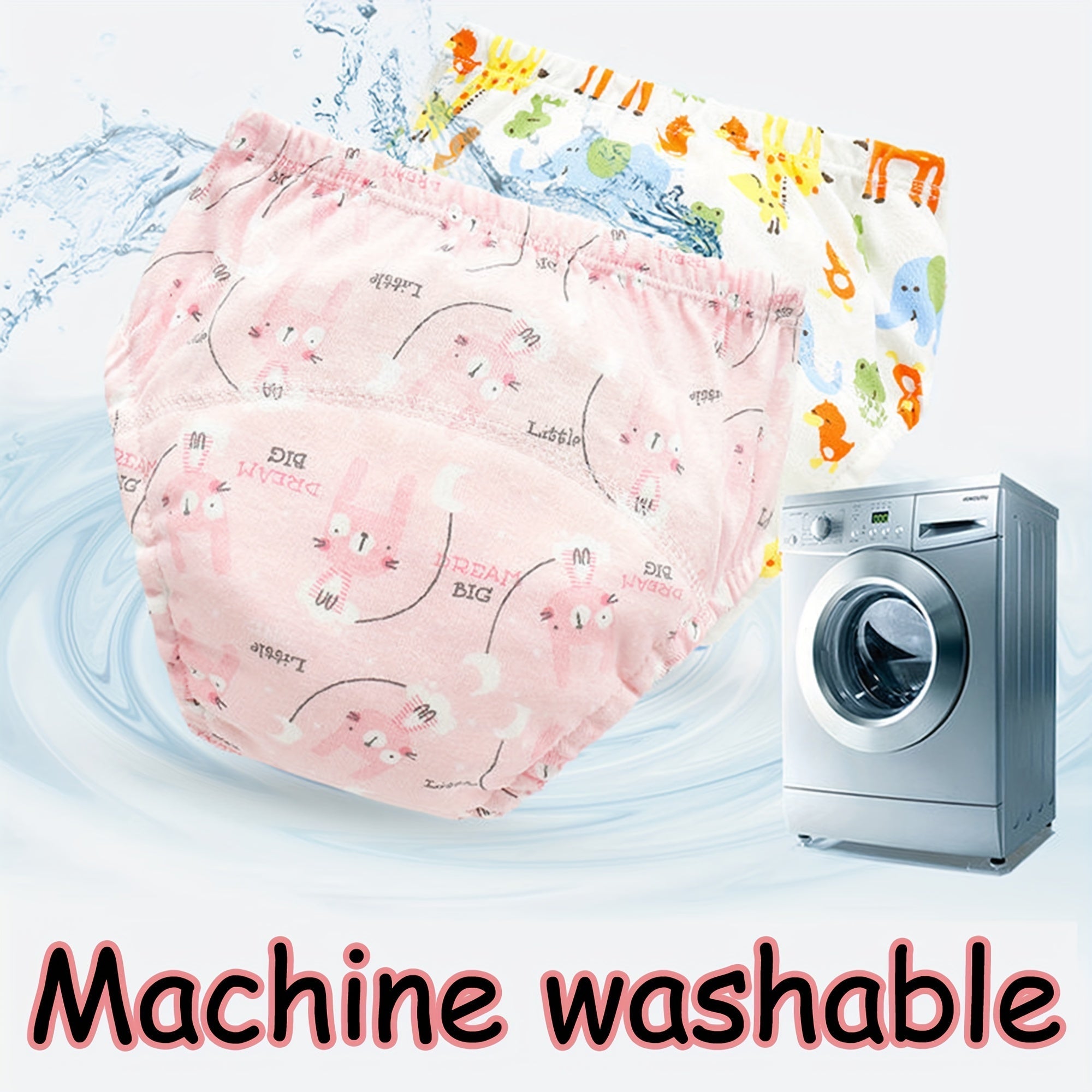 Bola uchun yuvilishi mumkin bo'lgan trening pampers to'plami - 8 dona yumshoq paxta, to'qimachilik mato, qiziqarli multfilm dizaynlari bilan - Rojdestvo, Halloween, Thanksgiving, Pasxa va Yangi yil bayramlari uchun ajoyib sovg'a.