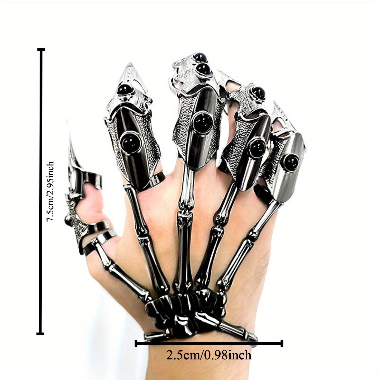 Harajuku Style Alien Hand Armor Ring Adjustable Bionic Mechanical Halloween Festival