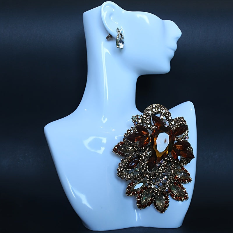 Women's Rhinestone Lapel Pin Sparkling Badge for Dress Sweater Clothing Decor