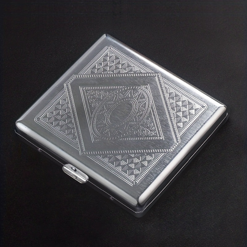 Uniseks vintage metall sigaret qutisi, ikki tomonlama yozg‘ichli, 20 ta sigaretni ushlab turadi