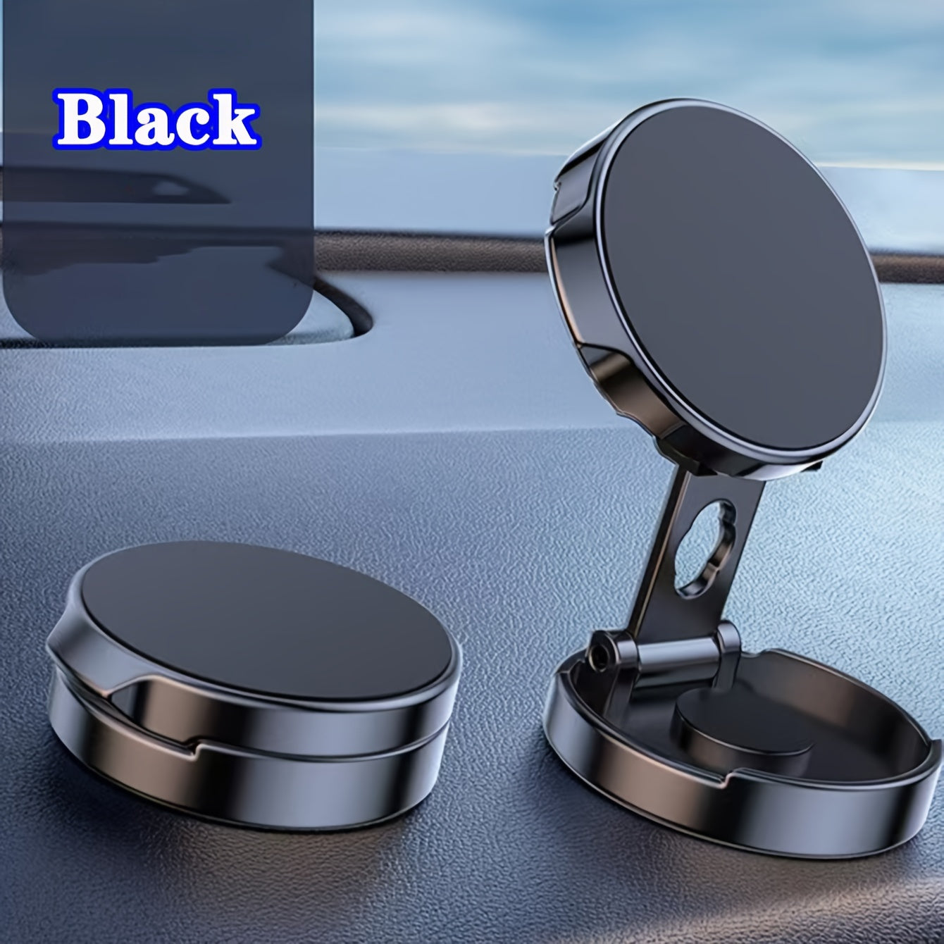 Magnit telefon uchun tutqich, avtomobil uchun o‘rnatish, zink alloy, 360° aylantirish, bukiladigan
