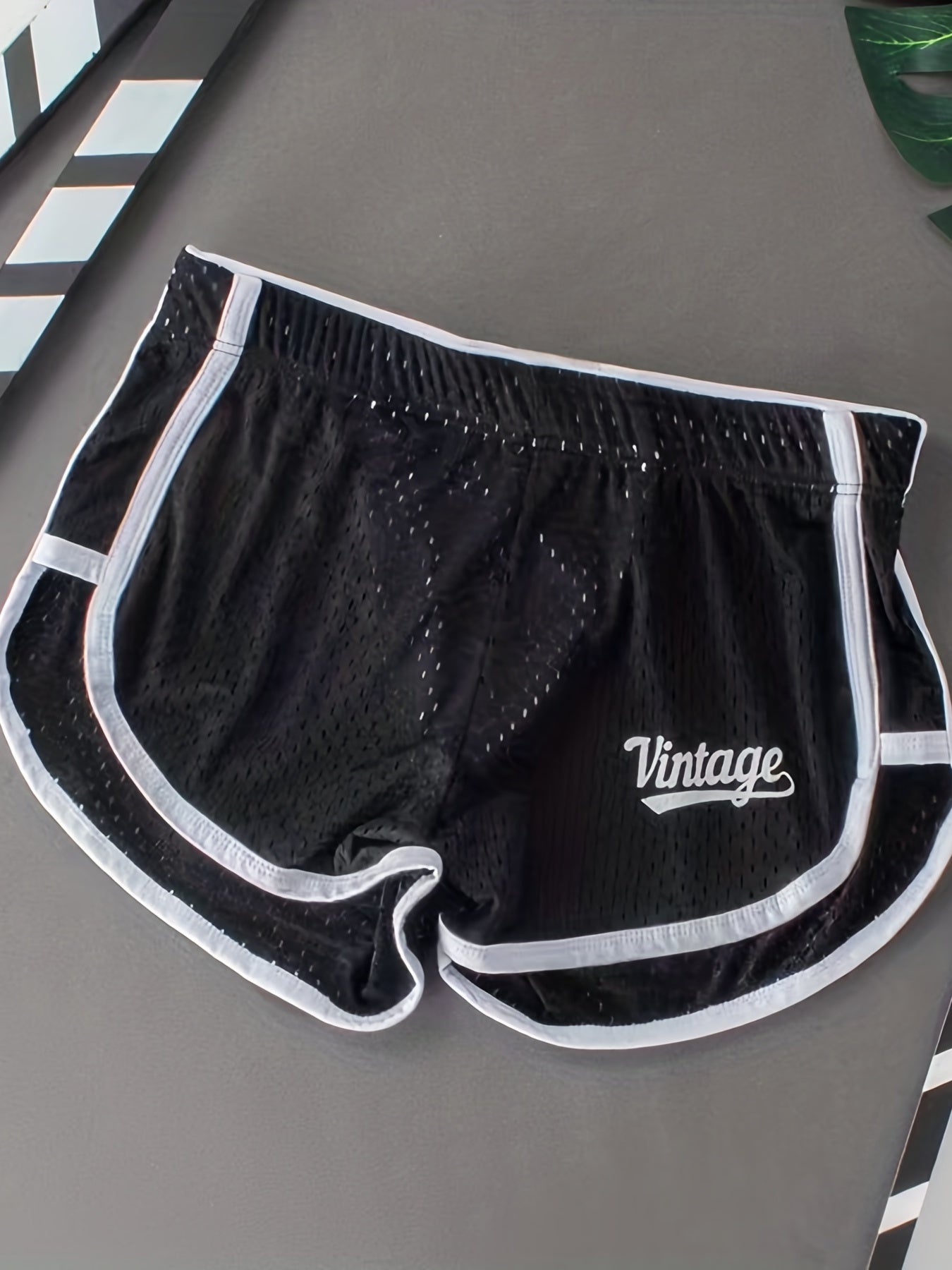 Boxers de malla transpirable para hombre con ribete en contraste y ajuste cómodo