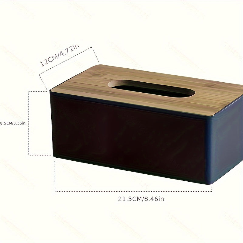 Porta pañuelos de madera grande para baño o sala de estar, gran capacidad