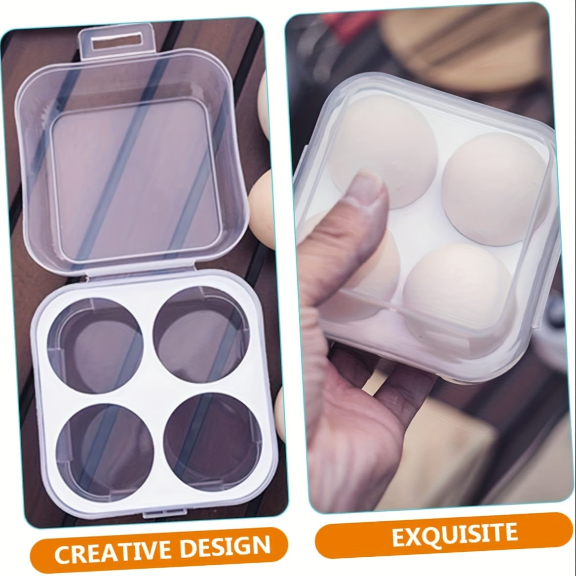 Egg Storage Container 1/3/4/8 Eggs Leakproof Plastic Travel Camping