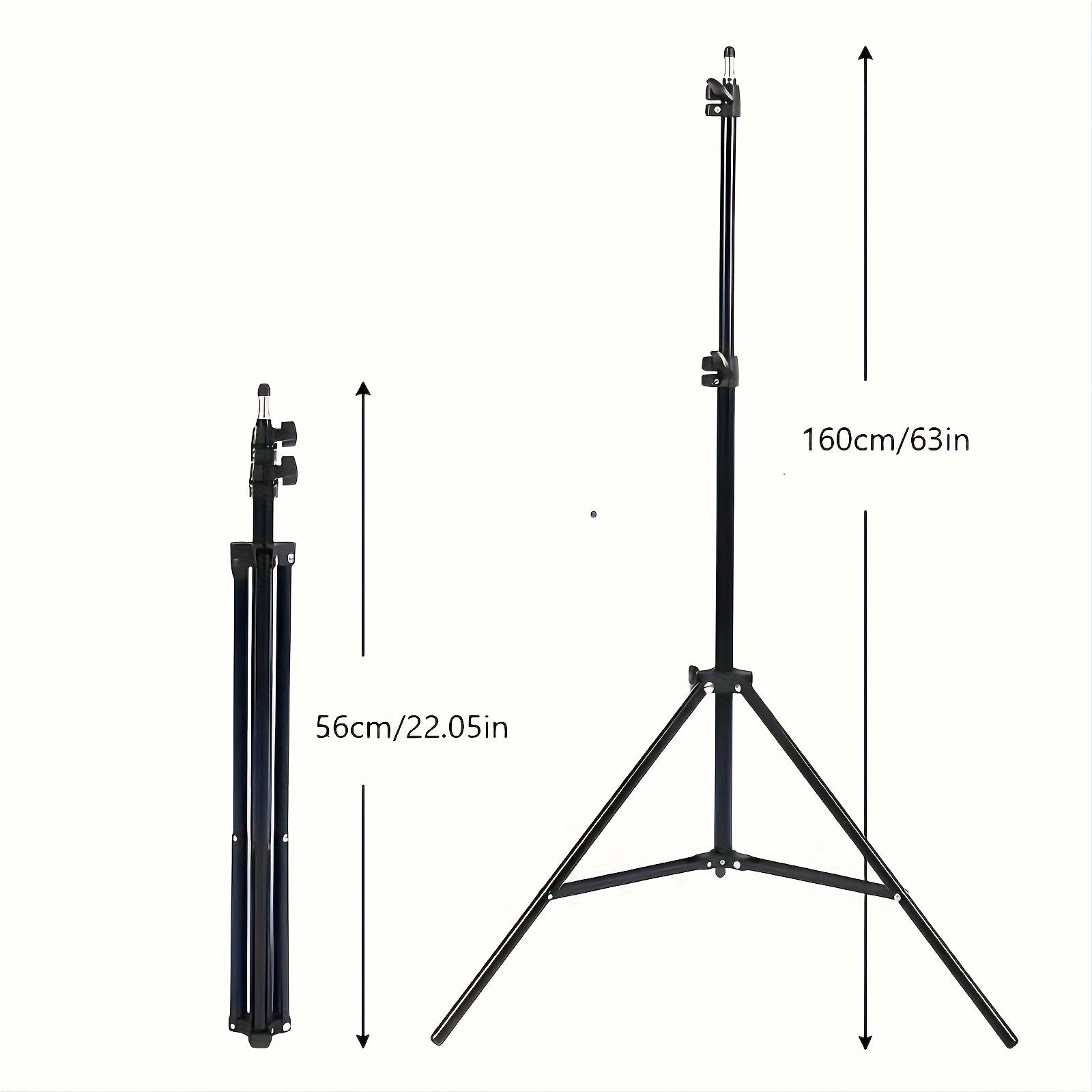 63-Inch Adjustable Tripod Stand with Phone and Camera Holder for Photography and Streaming