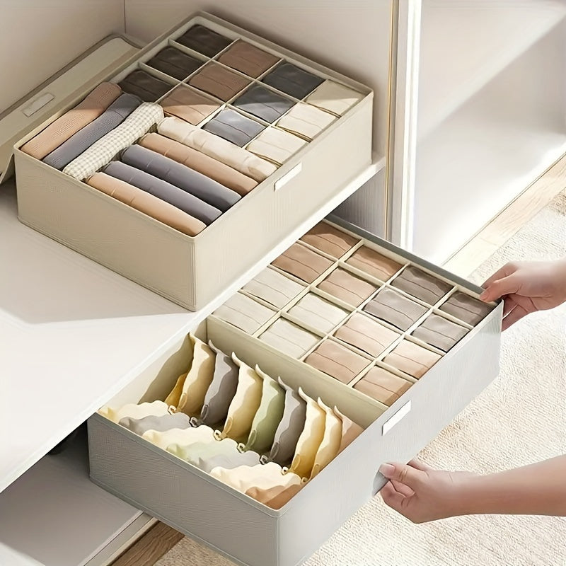 Underwear Organizer Drawer Storage Box with Lid for Socks Fabric Dorm Use