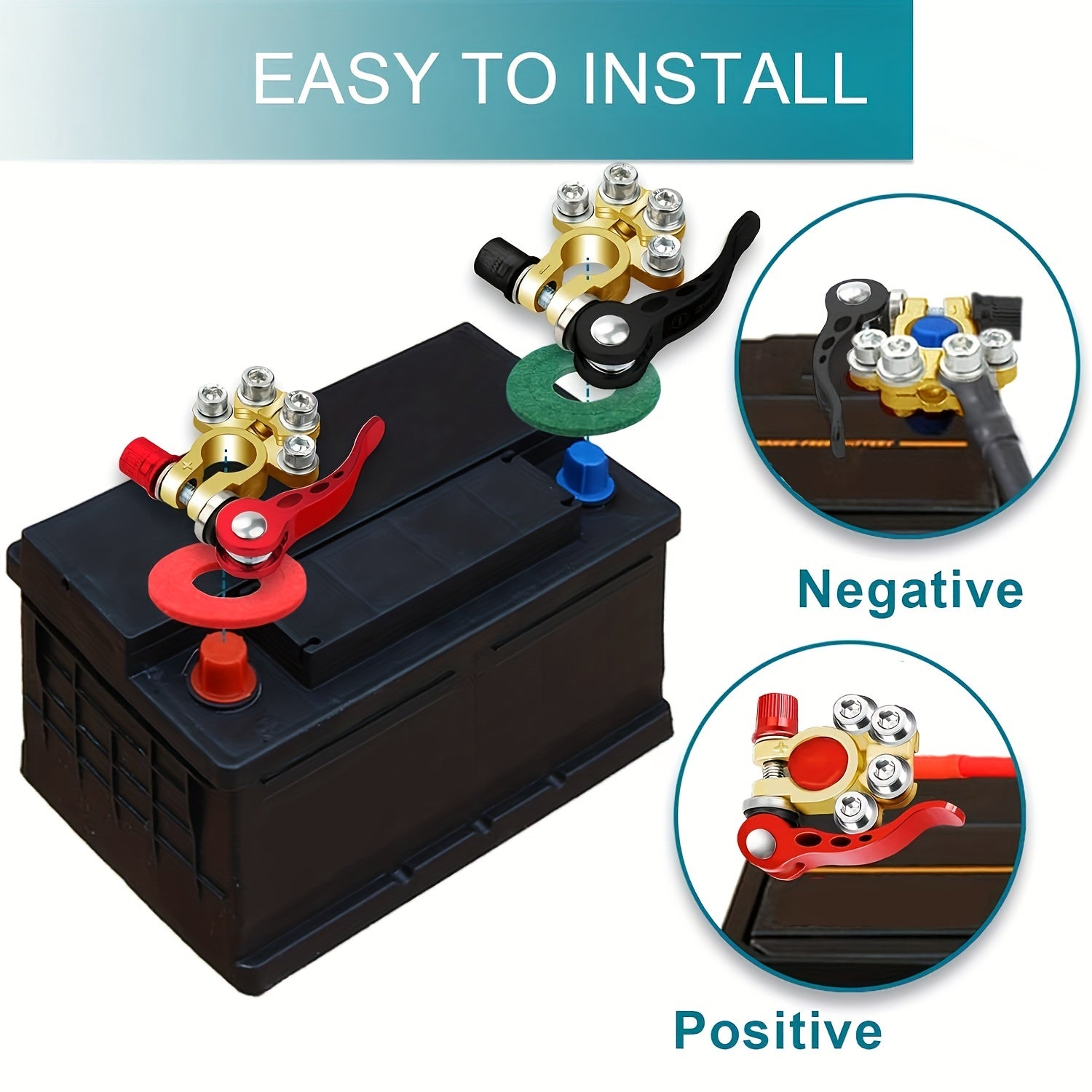 Pair Quick Release Battery Terminal Connectors Aluminum Alloy Car Battery Terminals