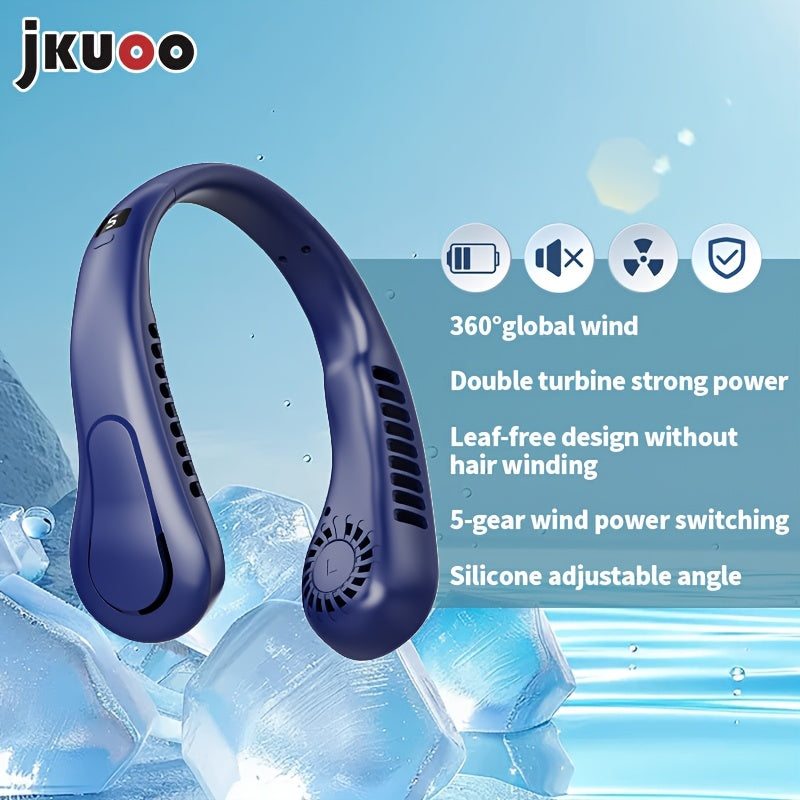 USB Hanging Neck Fan Portable Leafless Silent Electric Fan for Outdoor Use